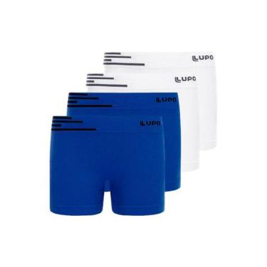 Imagem de Kit com 4 Cuecas Infantil Boxer Lupinho 132-002, Branco, GG