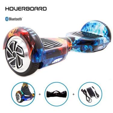 Imagem de Skate Elétrico 6,5 Blue Red Fire Hoverboard Bluetooth