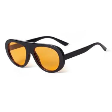 Imagem de Óculos de Sol Oversized Femininos com Lentes Azuis e Armação Grande Tartaruga, Óculos de Sol Masculinos com Proteção UV(2)
