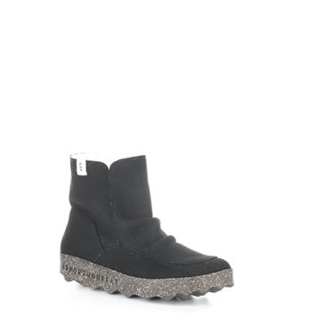 Imagem de Asportuguesas CUFF296ASP Bota feminina de cano curto com sola de cortiça, Camurça preta, 41