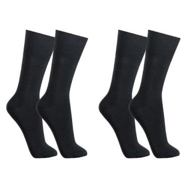 Imagem de Kit 2 Pares de Meias Selene Social Clássica Masculina, Preto, 37-44