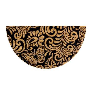 Imagem de Capacho Fibra De Coco Ml 60 x 33cm Arabesco Preto Uzzo - UZOO