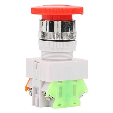 Imagem de Luqeeg Interruptor de Botão de Parada de Emergência Em Cogumelo Durável Com Travamento Automático para Segurança, Tamanho de Montagem de 22 Mm, Tensão de Trabalho de 220 V, para Operadores de