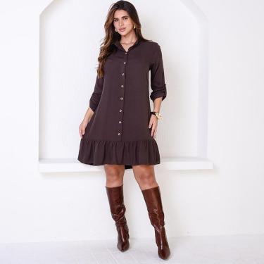 Imagem de Vestido Chemise Botões M/C BBonnie Rebeca Tamanho:G;Genero:Feminino;Cor:-Feminino