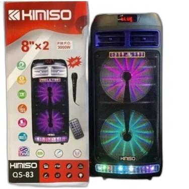 Imagem de Caixa De Som Portatil Bluetooth Led Com Microfone Qs-83