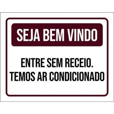 Imagem de Kit 3 Placas Entre Sem Receio Temos Ar Condicionado 36X46
