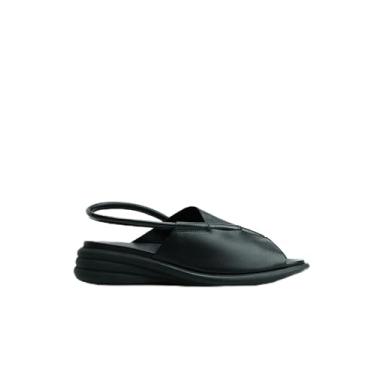 Imagem de Sandália Feminina Lili em Couro Bovino Preto Solado Flexível com Palmilha em Gel Fechamento com Elástico Salto 4cm Artmello Confortável Leve Moderna (BR, Adulto, Numérico, 36)