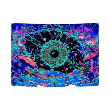 Imagem de Tapeçaria De Mão Hamsa Com Ilusão Neon, Nebulosa Cósmica, Olho Que Tud