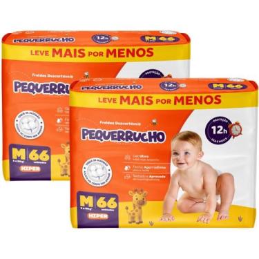 Imagem de Kit 2 Fraldas Descartáveis Pequerrucho Hiper Todos Os Tamannhos, M