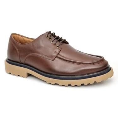 Imagem de Sapato Casual Masculino Derby Oxford Tratorado Couro de Luxo-Masculino
