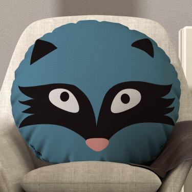 Imagem de Almofada Redonda Avulsa Bichinhos 45cm X 45cm Guaxinim