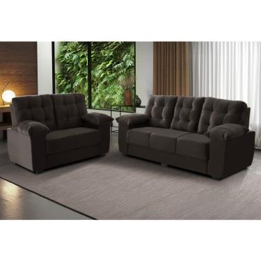Imagem de Conjunto Sofa 3 e 2 Lugares Veludo Lisboa Estofados Parana