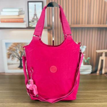 Imagem de Bolsa Sacola Lisa Com Chaveiro Pelucia Espaçosa Alça Transversal Refor