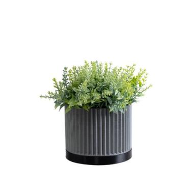 Imagem de Cachepot Cascata M - Realce - Galanta, Prata/Preto