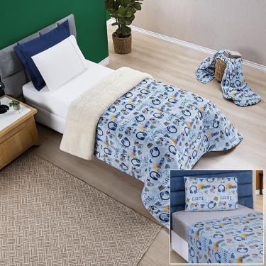 Imagem de Kit Coberdrom + Jogo De Cama Bouti Kids Solteiro 04 Peças 100% Poliéster - Game