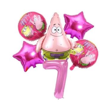 Imagem de Conjunto De Balões Do Bob Esponja E Patrick Estrela, 6 Peças, Suprimen