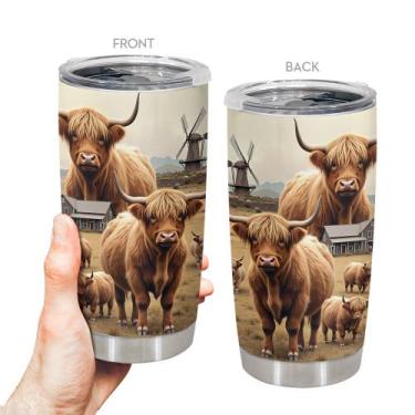 Imagem de Copo Oasisdream de aço inoxidável 600mL com estampa de iaque