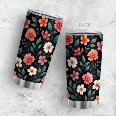 Imagem de Caneca de café Tumbler Oasisdream 600mL com estampa floral