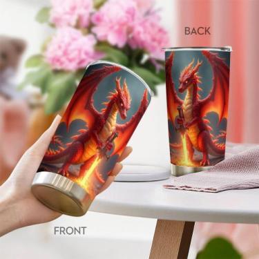 Imagem de Caneca de café de aço inoxidável Travel Tumbler Oasisdream 600ml