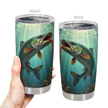 Imagem de Caneca de café Tumbler Oasisdream 600mL com estampa de peixe