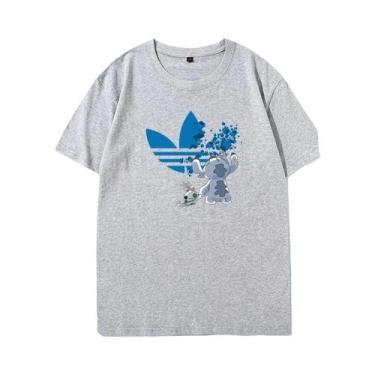 Imagem de Camiseta Unissex De Manga Curta Disney Stitch Tamanho Grande Algodão S