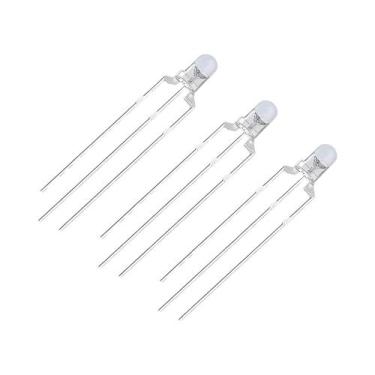 Imagem de Lâmpada LED Bicolor Redonda Transparente De 3mm 10pcs Vermelho Amarelo