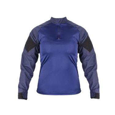 Imagem de Camisa Combat Tshirt Feminina Manga Longa - Safo Militar, Azul marinho