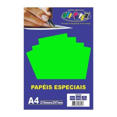 Imagem de Papel Neon Verde A4 180g 20 Fls - Off Paper