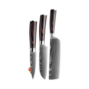 Imagem de Conjunto Profissional De Facas De Cozinha Damasco: Faca De Desossar, C