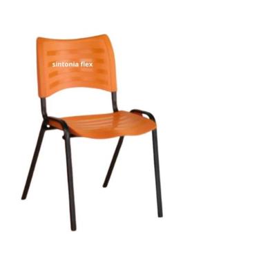 Imagem de cadeiras iso fixa desmontável empilhavel - recepção - sala de espera - cor laranja