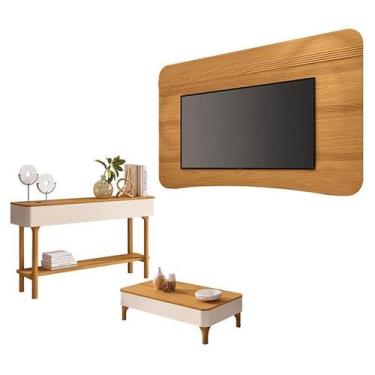 Imagem de Painel Suspenso Armony Cinamomo com Mesa de Centro Liz e Aparador Fier