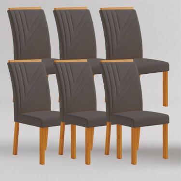 Imagem de Conjunto 6 Cadeiras de Jantar em Mdf Miami Yescasa freijo/cinza
