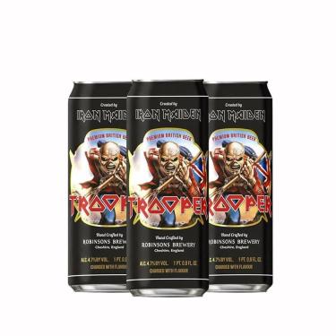 Imagem de Pack 3 Cervejas Inglesa Trooper Iron Maiden Lata 500ml
