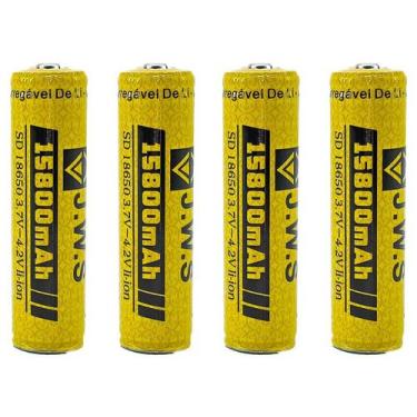 Imagem de Kit 4 Baterias 18650 15800mAh 4.2V Super Potente Gold JWS