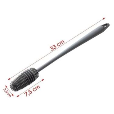 Imagem de Escova Lavar Garrafa Mamadeira Taça Copos Jarras Em Silicone - bigeter