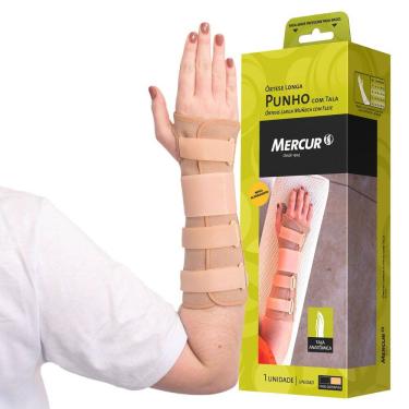 Imagem de Órtese Longa para Punho com Tala Mercur Direita Bege