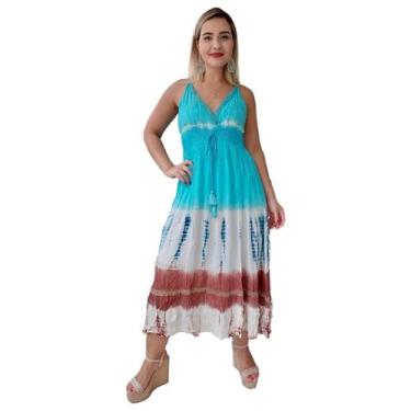 Imagem de Vestido Feminino Indiano Alça Longo Plus Size-cod.5032a - Aleci Fashio