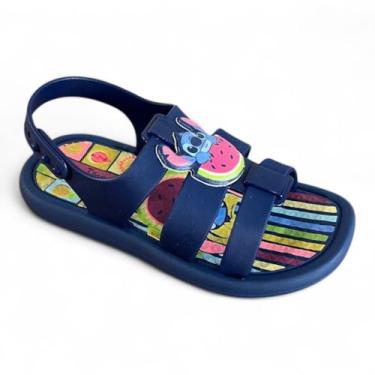 Imagem de Sandália Bebê Ipanema Azul Disney Cute Confortável, azul/azul/rosa, 19