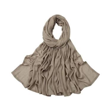 Imagem de Lenço Hijab De Algodão E Rayon Tamanho Grande, Cor Sólida, Para Mulher