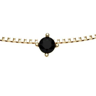 Imagem de Colar Ponto De Luz Diamante Negro 5,0 mm 18k Entrega Imediata - mcosta