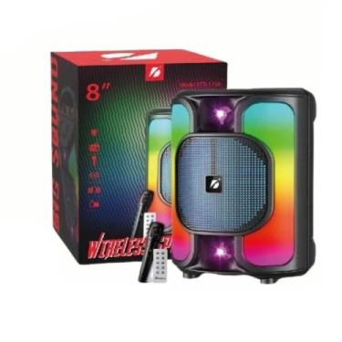 Imagem de Caixa De Som Portátil Bluetooth Karaokê Potente Rgb 4000w PMPO - KTS, 