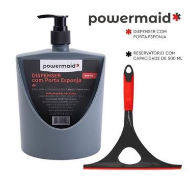 Imagem de Conjunto Pia Porta Detergente 500ml Rodo Multiuso Reforçado Powermaid