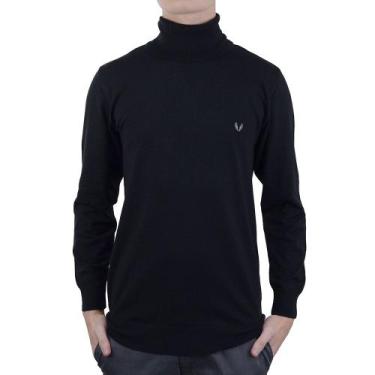 Imagem de Blusa Masculina Spirito Santo Tricot Gola Alta Preta - 1149, GG, Preto