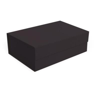 Imagem de Caixa para Presente com Tampa Rigida Dobravel Preta 29X21X9C - Cromus