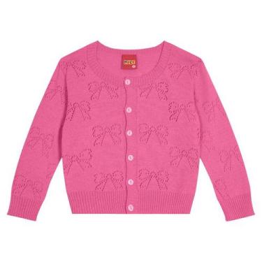 Imagem de Casaco Casaqueto Cardigan Bebê Menina Tricô Rosa Off White - Kyly, M, 