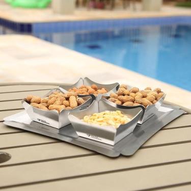 Imagem de Kit 4 Petisqueira Individual Alimentos Secos - Inox - Maxx Diamond