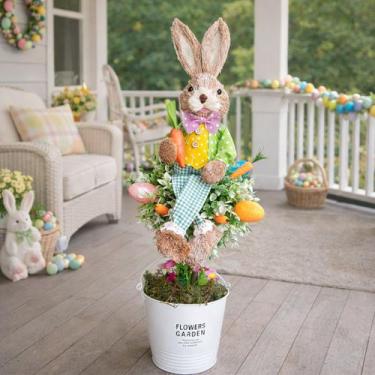 Imagem de Arranjo Decoração Vaso Árvore Osterbaum Coelho Páscoa 80cm - Genérico