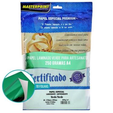 Imagem de Papel Laminado 250g A4 para Artesanato Lembrancinhas Enfeites Decoraçõ