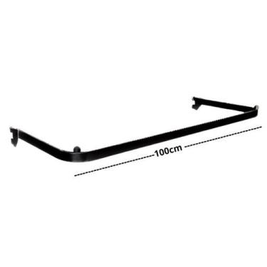 Imagem de Arara Fixa Trilho Cremalheira Tubo Oblongo FI 100 cm - Fidel, Preto
