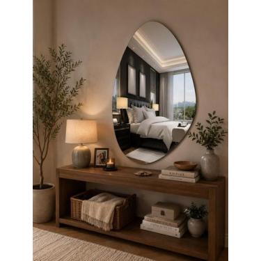 Imagem de Espelho Orgânico 115cm x 70cm E02 Luxo Quarto Sala Banheiro Decorativo